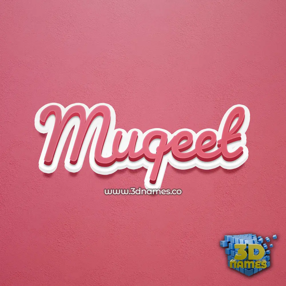 muqeet in Red Scribble style - 3D name wallpaper