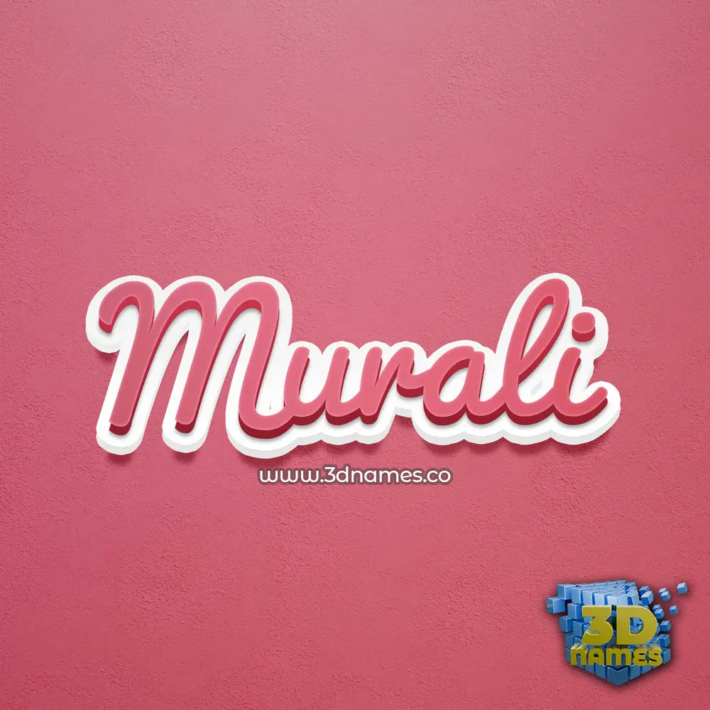 murali in Red Scribble style - 3D name wallpaper