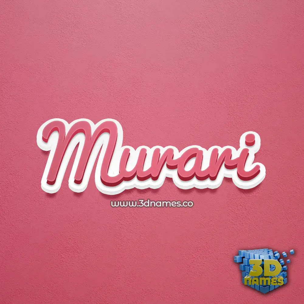 murari in Red Scribble style - 3D name wallpaper
