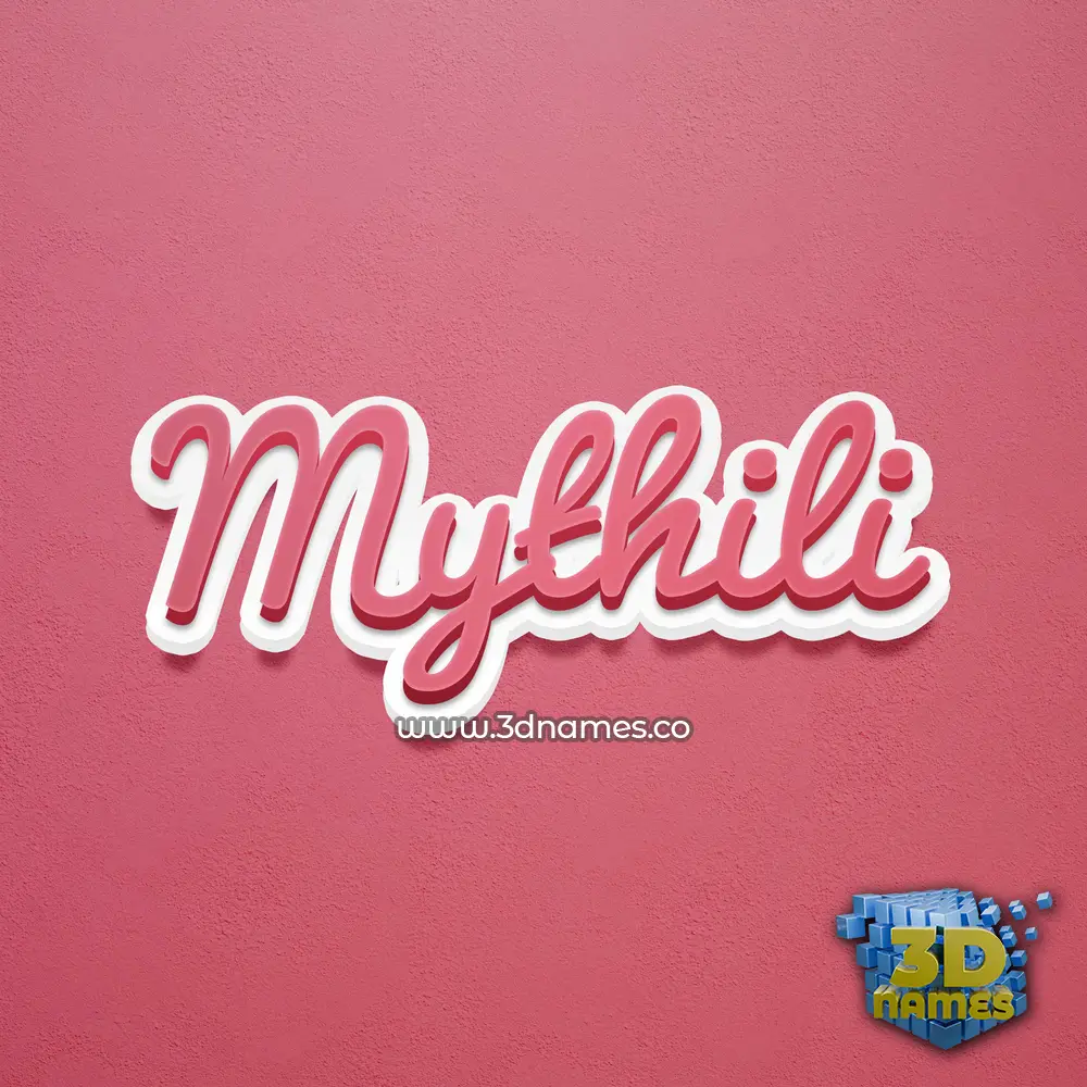 mythili in Red Scribble style - 3D name wallpaper