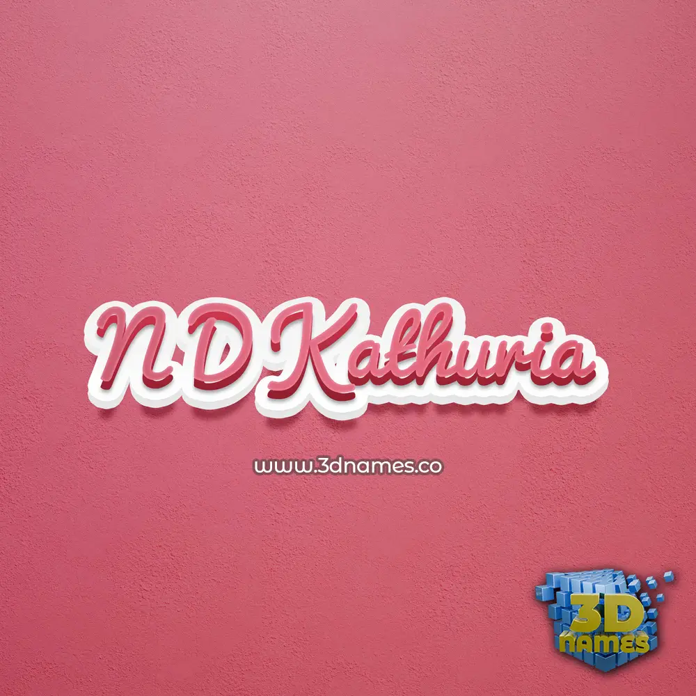 n d kathuria in Red Scribble style - 3D name wallpaper