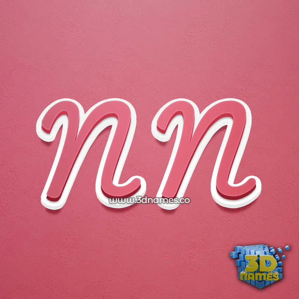 n n in Red Scribble style - 3D name wallpaper
