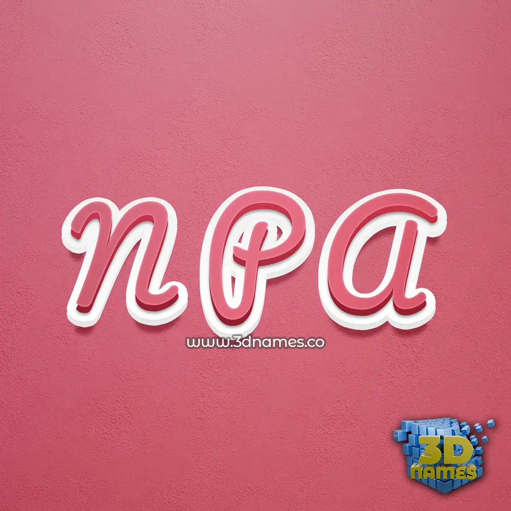 n p a in Red Scribble style - 3D name wallpaper