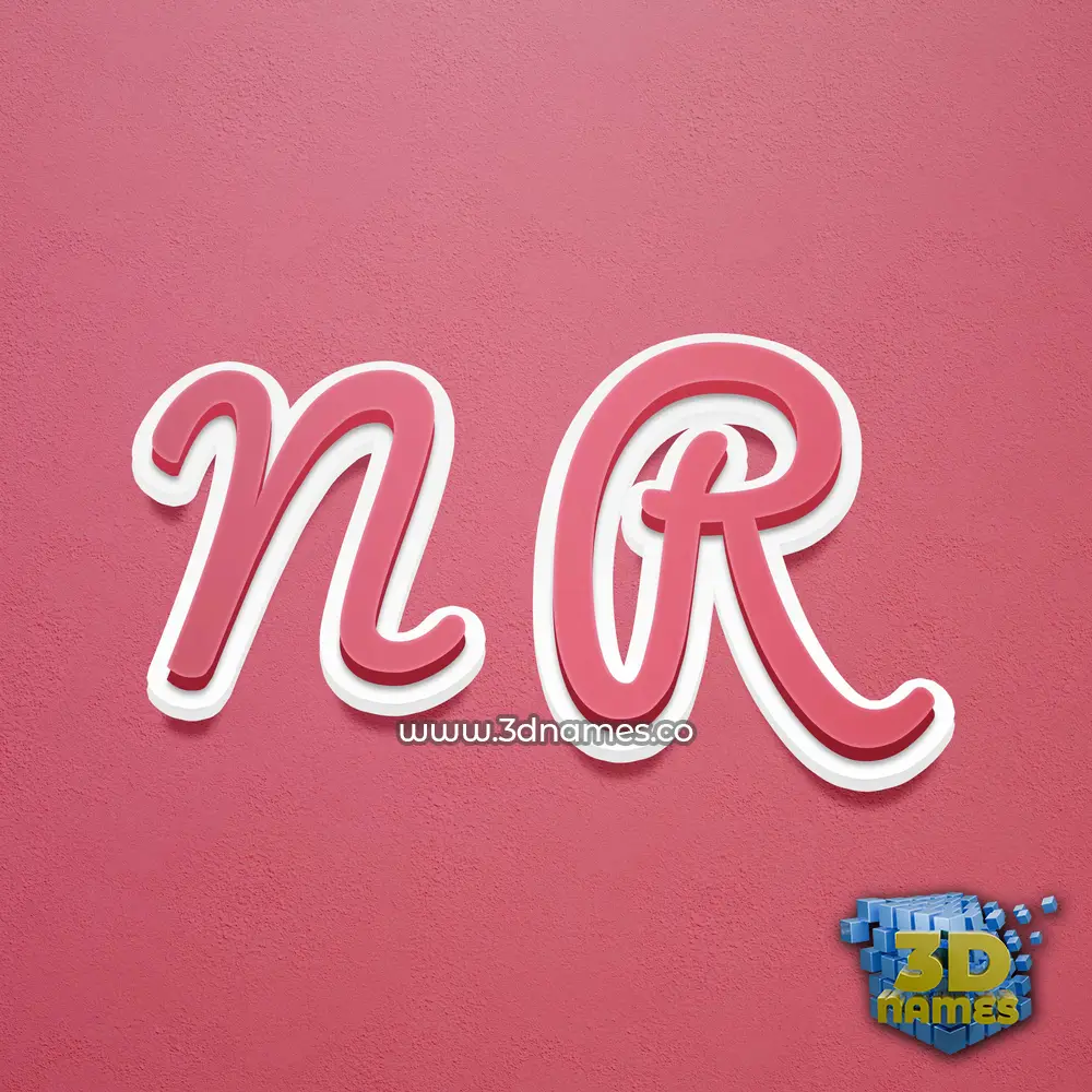 n r in Red Scribble style - 3D name wallpaper