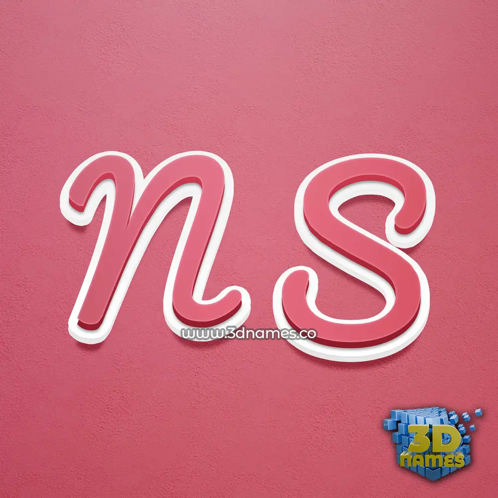 n s in Red Scribble style - 3D name wallpaper