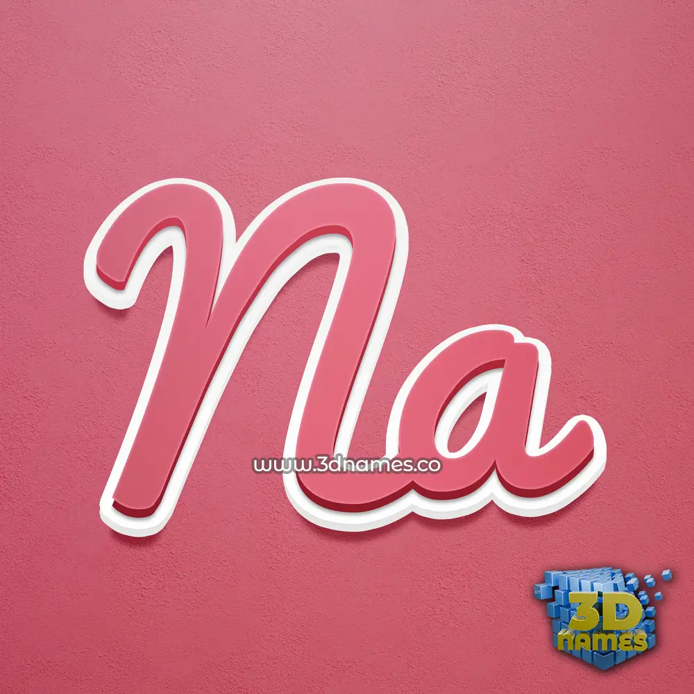 na in Red Scribble style - 3D name wallpaper