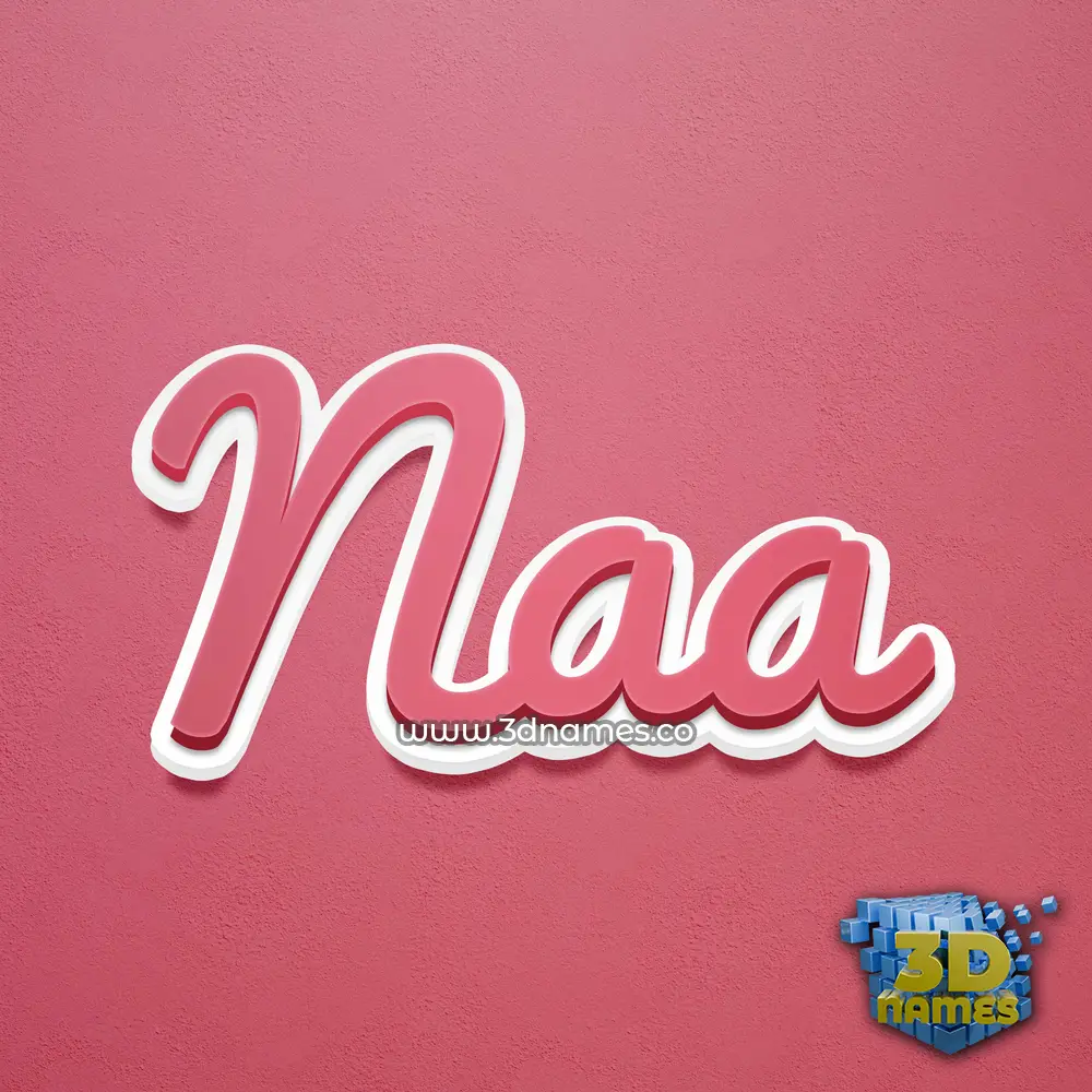 naa in Red Scribble style - 3D name wallpaper