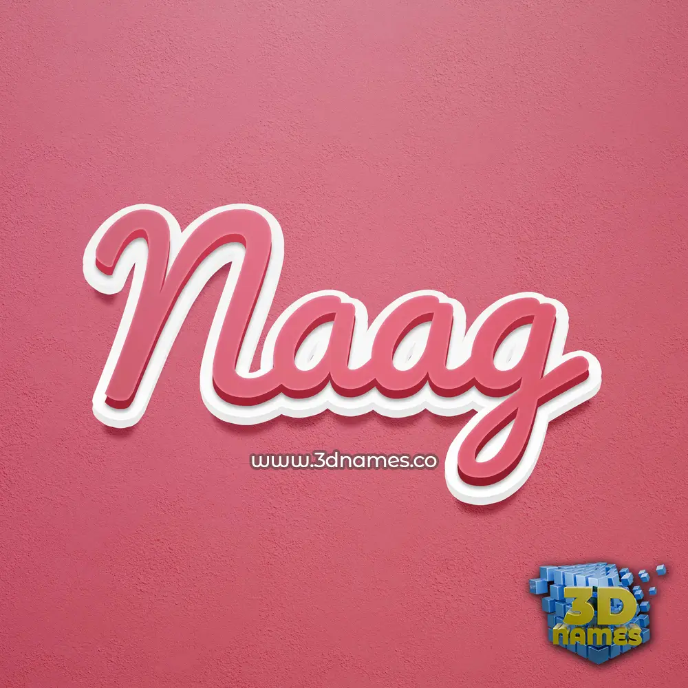naag in Red Scribble style - 3D name wallpaper