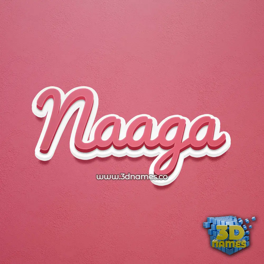 naaga in Red Scribble style - 3D name wallpaper