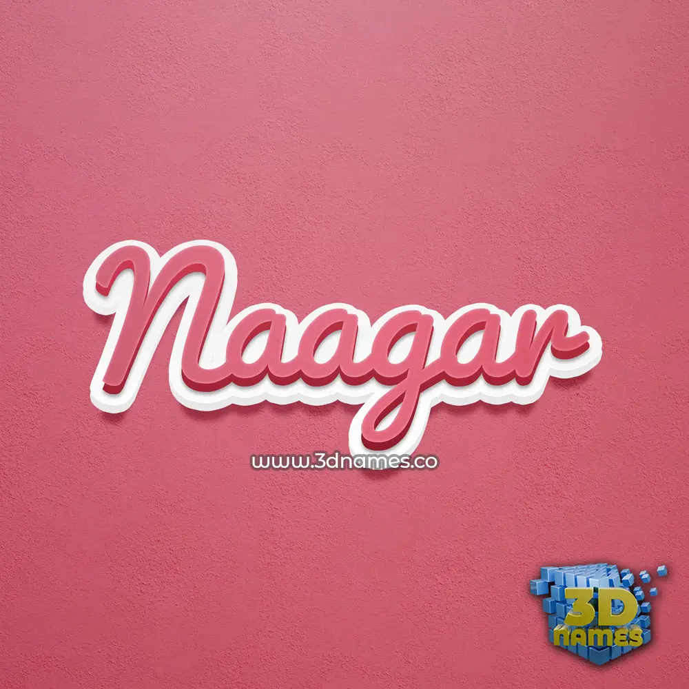 naagar in Red Scribble style - 3D name wallpaper