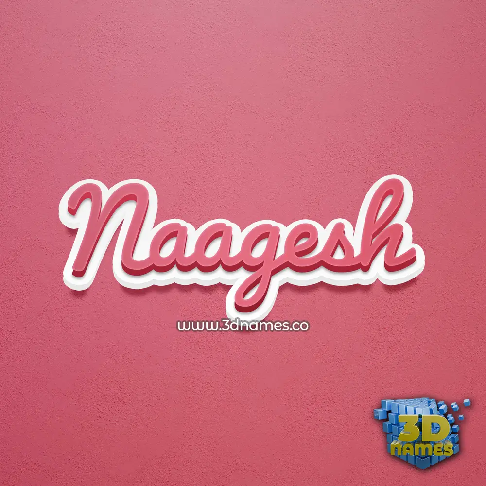 naagesh in Red Scribble style - 3D name wallpaper