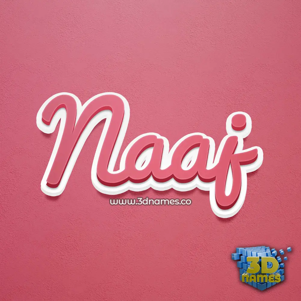 naaj in Red Scribble style - 3D name wallpaper