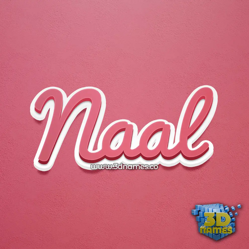 naal in Red Scribble style - 3D name wallpaper