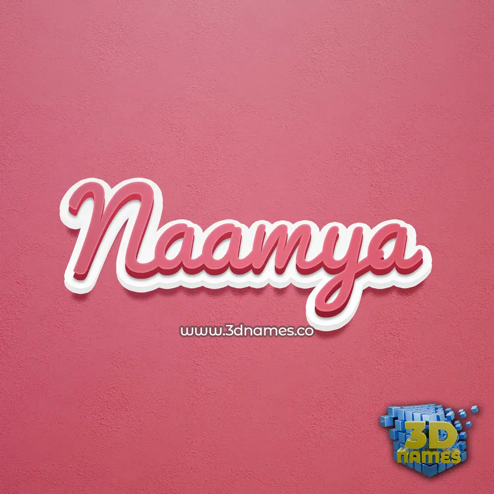 naamya in Red Scribble style - 3D name wallpaper