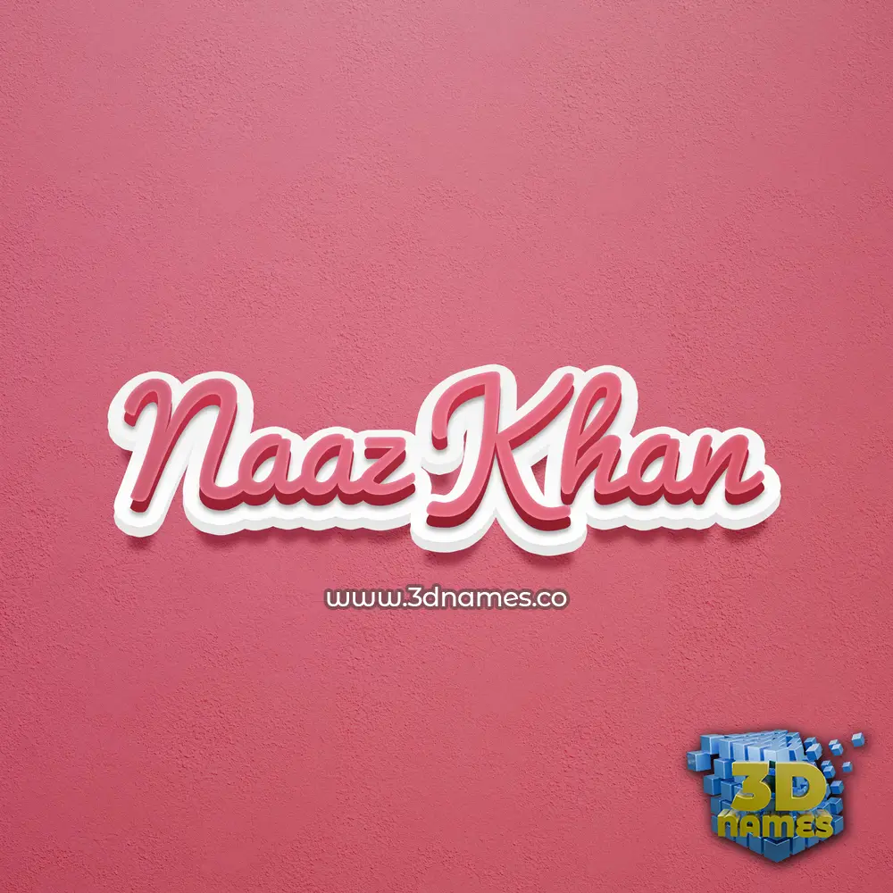 naaz khan in Red Scribble style - 3D name wallpaper