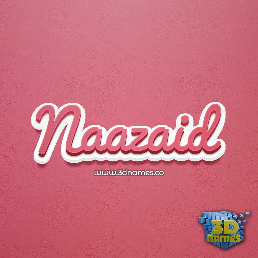naazaid in Red Scribble style - 3D name wallpaper