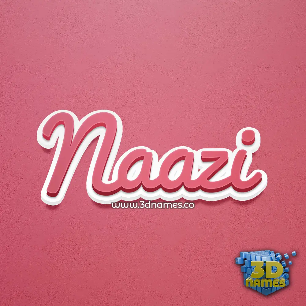 naazi in Red Scribble style - 3D name wallpaper