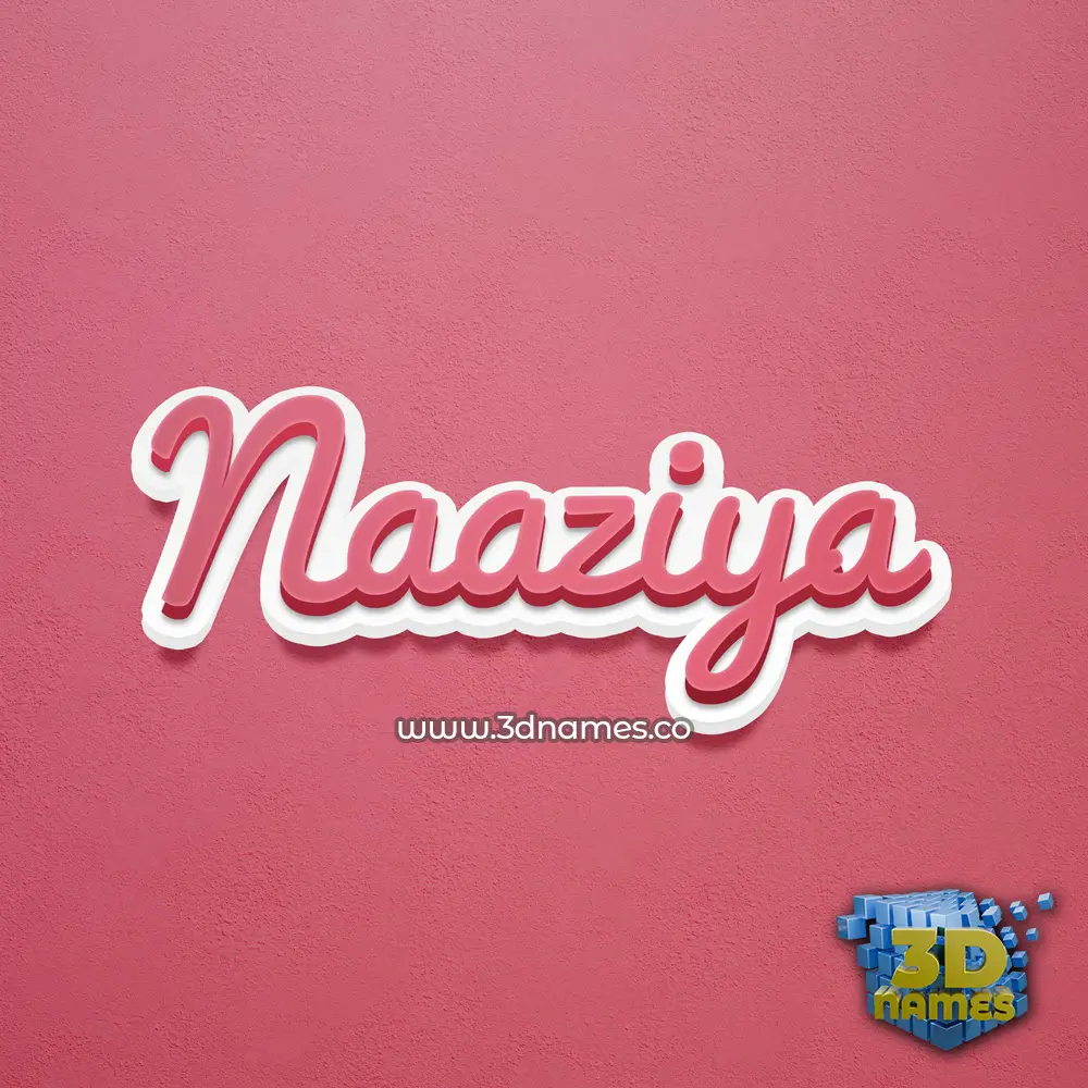 naaziya in Red Scribble style - 3D name wallpaper