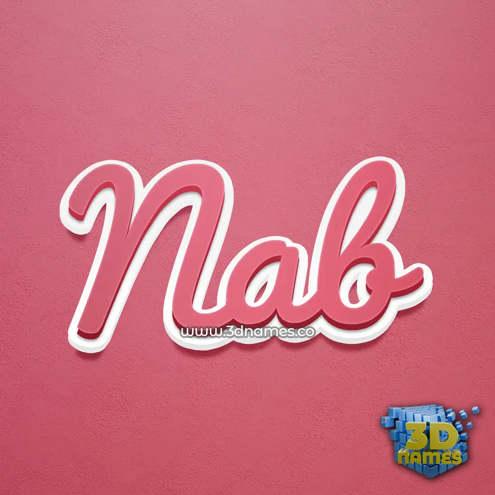 nab in Red Scribble style - 3D name wallpaper