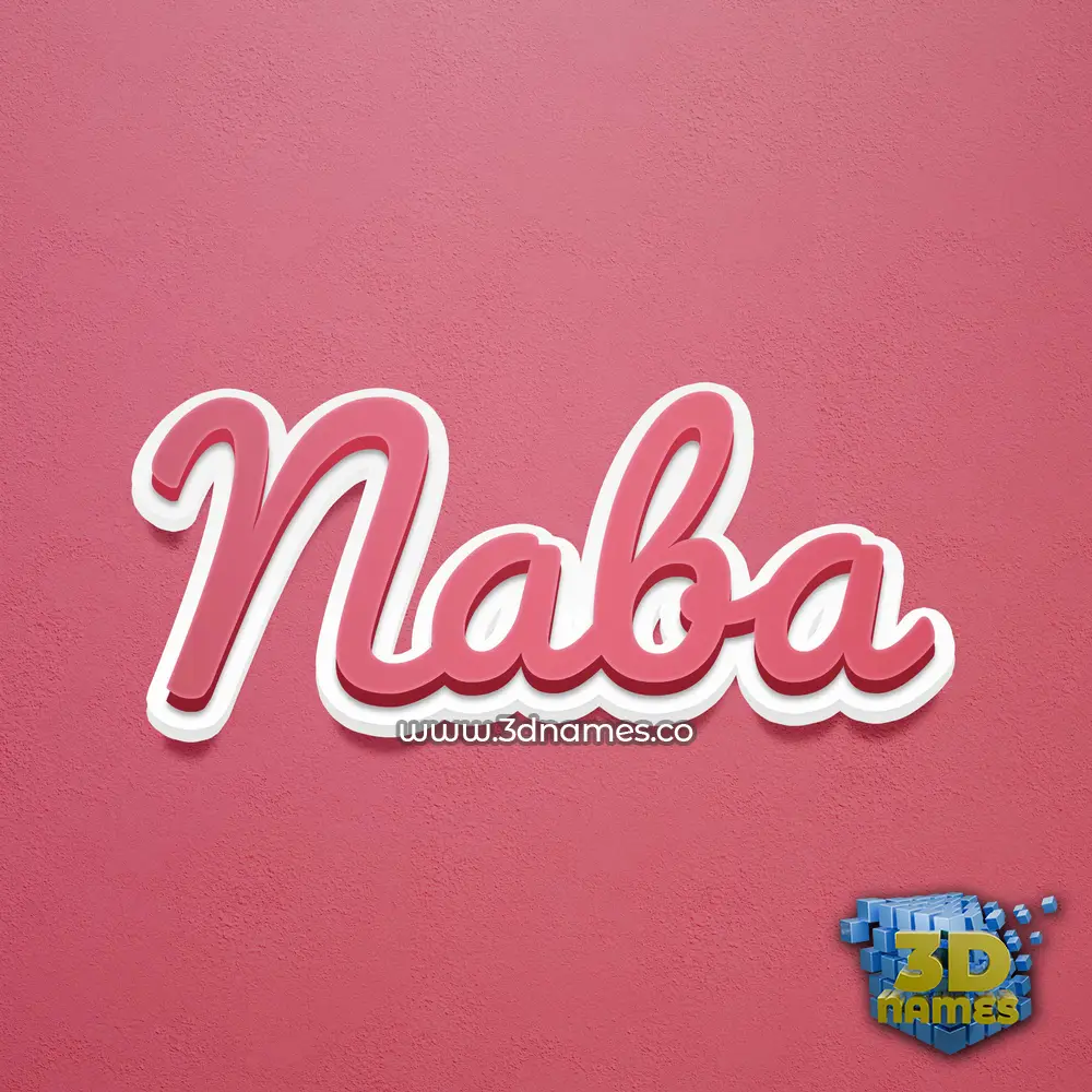 naba in Red Scribble style - 3D name wallpaper