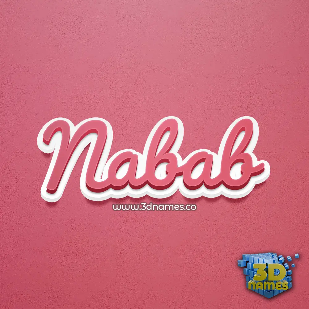nabab in Red Scribble style - 3D name wallpaper