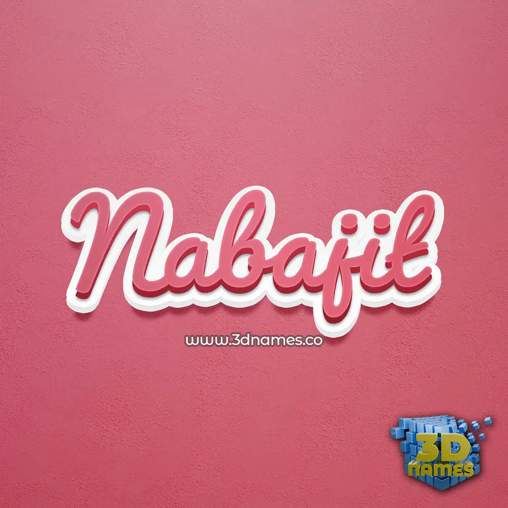 nabajit in Red Scribble style - 3D name wallpaper