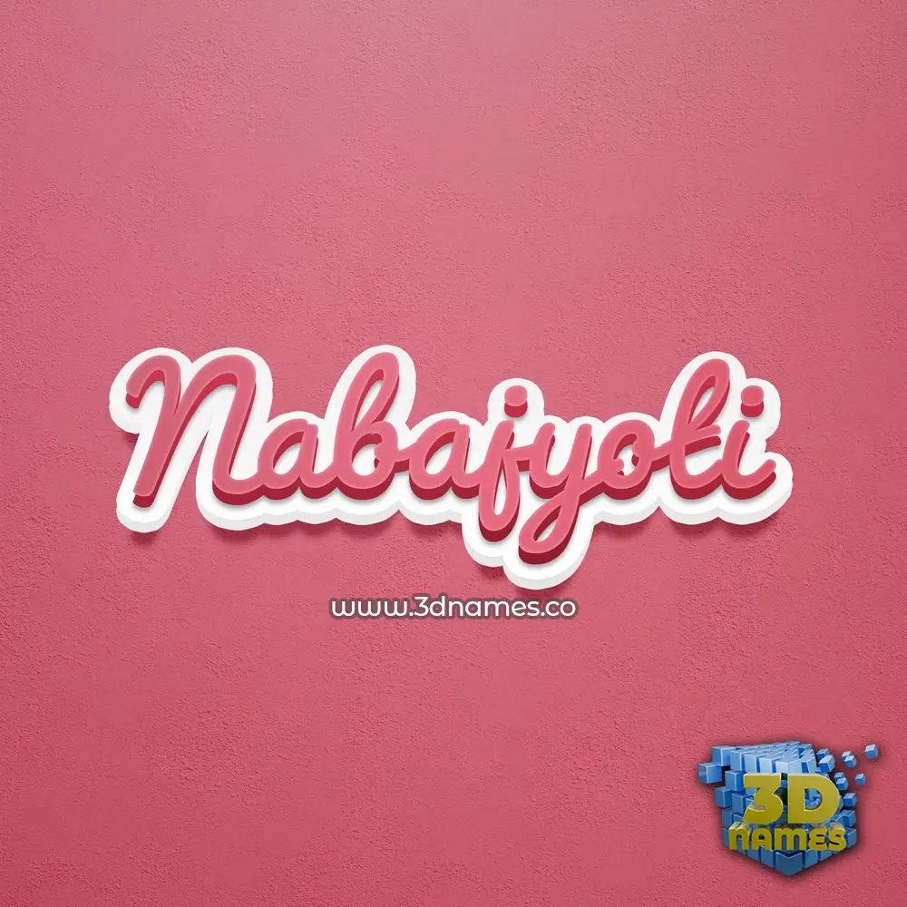 nabajyoti in Red Scribble style - 3D name wallpaper