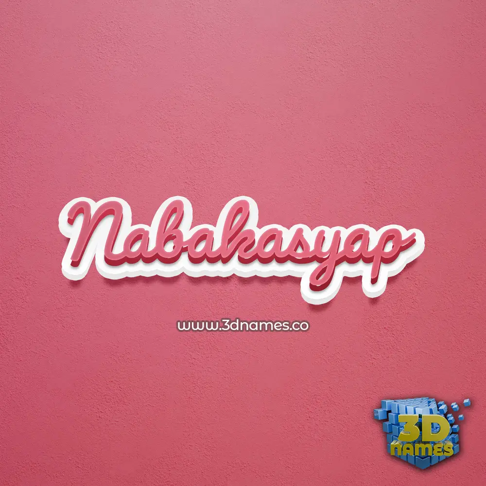 nabakasyap in Red Scribble style - 3D name wallpaper