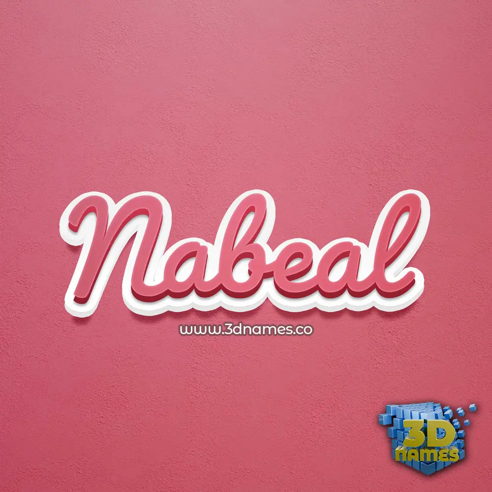 nabeal in Red Scribble style - 3D name wallpaper