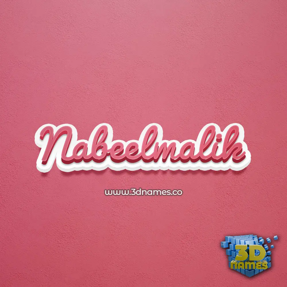 nabeelmalik in Red Scribble style - 3D name wallpaper