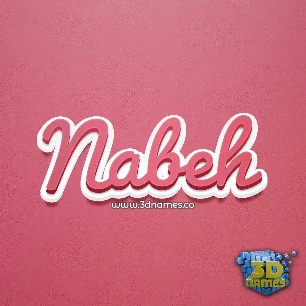 nabeh in Red Scribble style - 3D name wallpaper