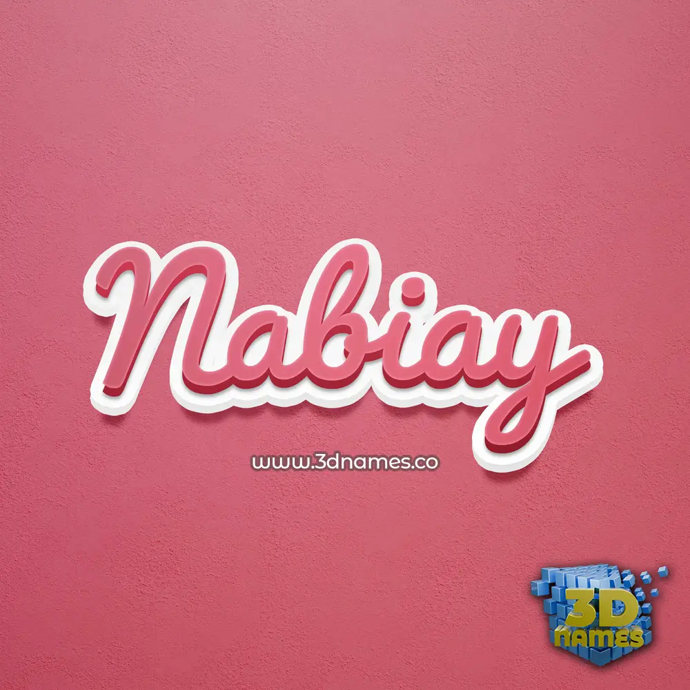 nabiay in Red Scribble style - 3D name wallpaper