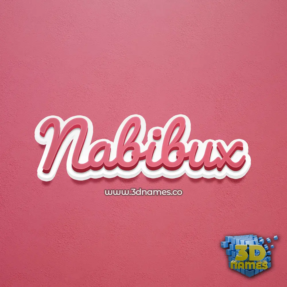 nabibux in Red Scribble style - 3D name wallpaper