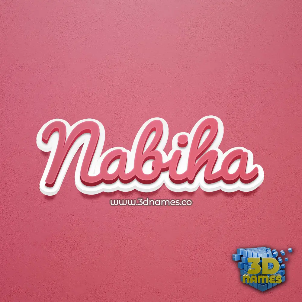 nabiha in Red Scribble style - 3D name wallpaper