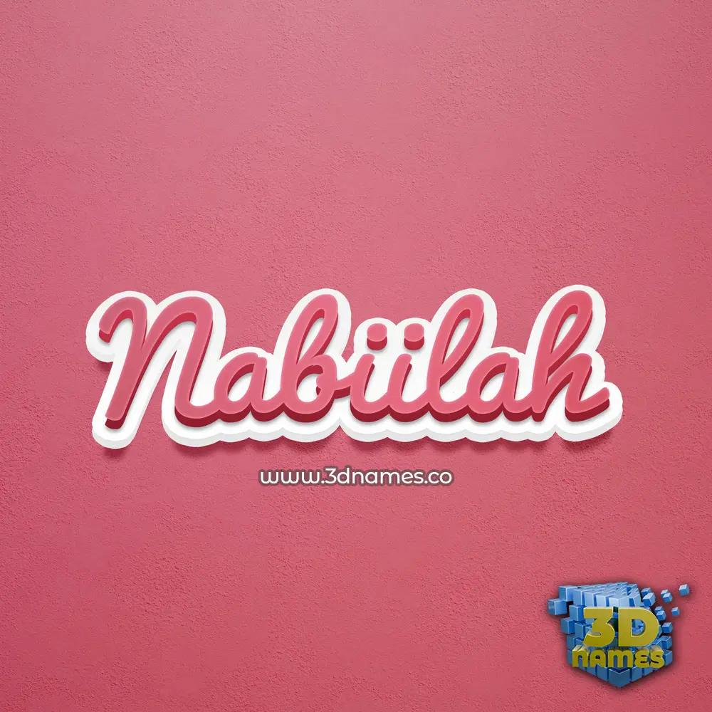 nabiilah in Red Scribble style - 3D name wallpaper