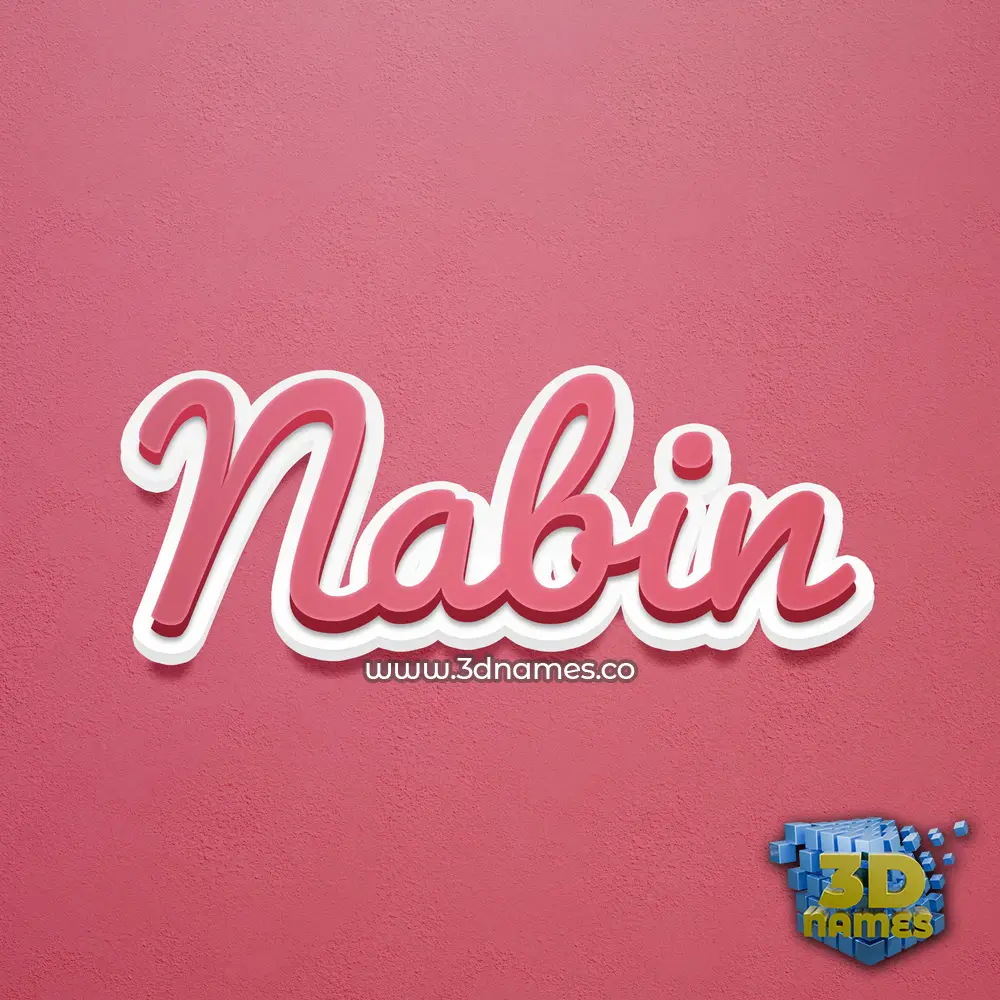 nabin in Red Scribble style - 3D name wallpaper