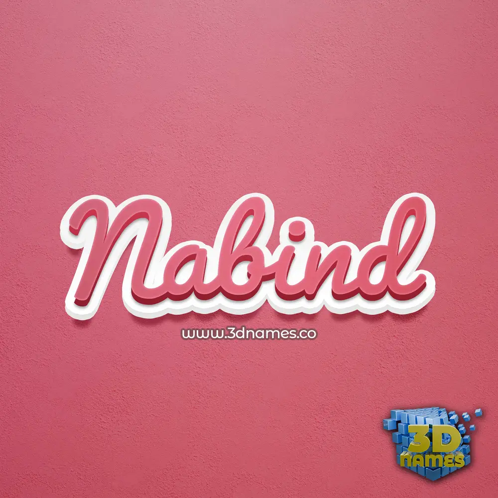 nabind in Red Scribble style - 3D name wallpaper