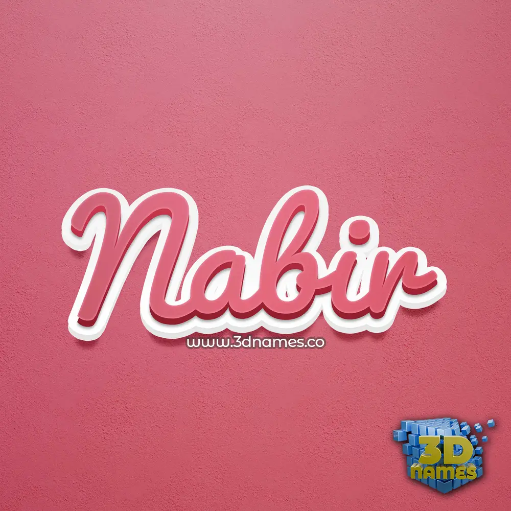 nabir in Red Scribble style - 3D name wallpaper