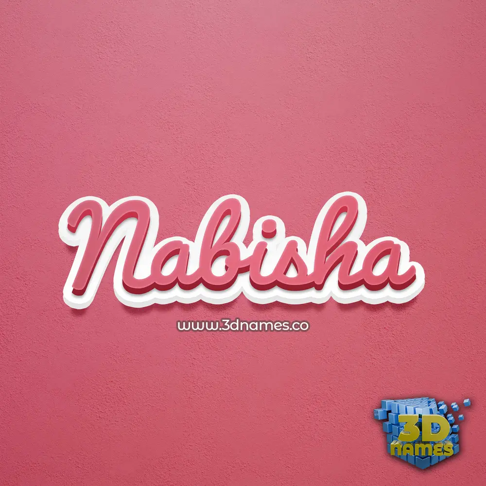 nabisha in Red Scribble style - 3D name wallpaper