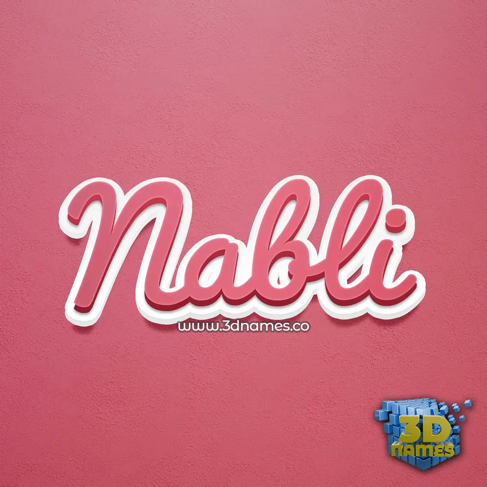 nabli in Red Scribble style - 3D name wallpaper