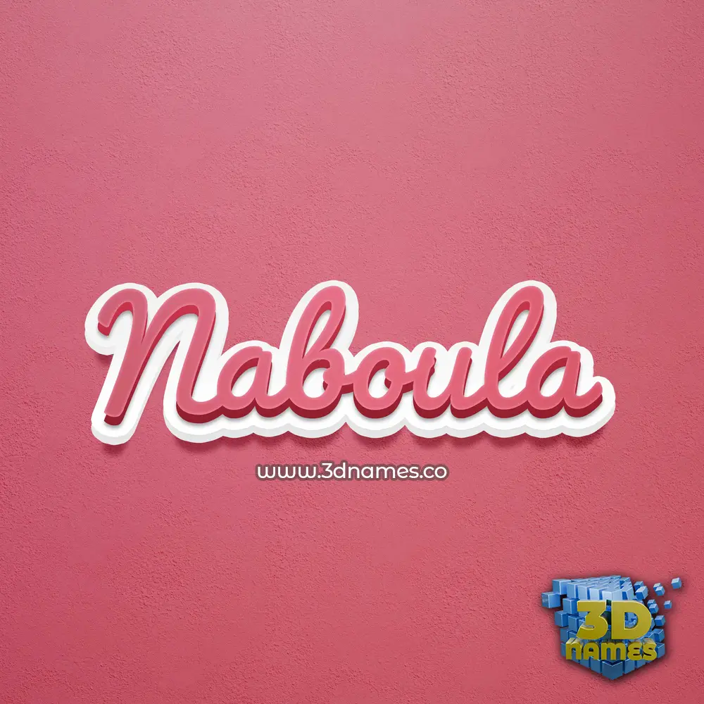 naboula in Red Scribble style - 3D name wallpaper