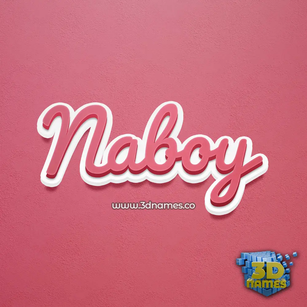naboy in Red Scribble style - 3D name wallpaper
