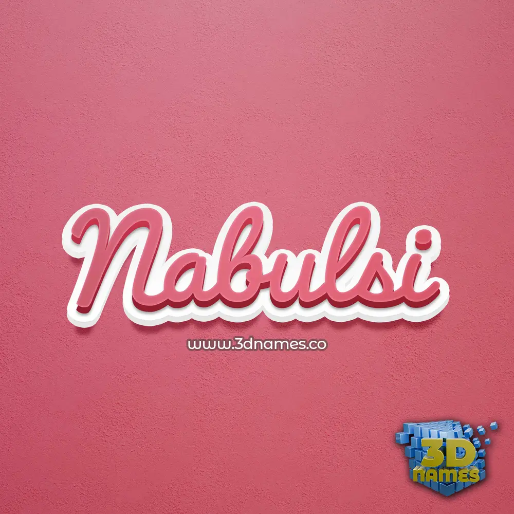 nabulsi in Red Scribble style - 3D name wallpaper