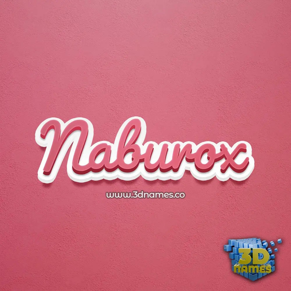 naburox in Red Scribble style - 3D name wallpaper