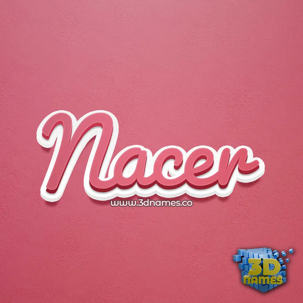 nacer in Red Scribble style - 3D name wallpaper