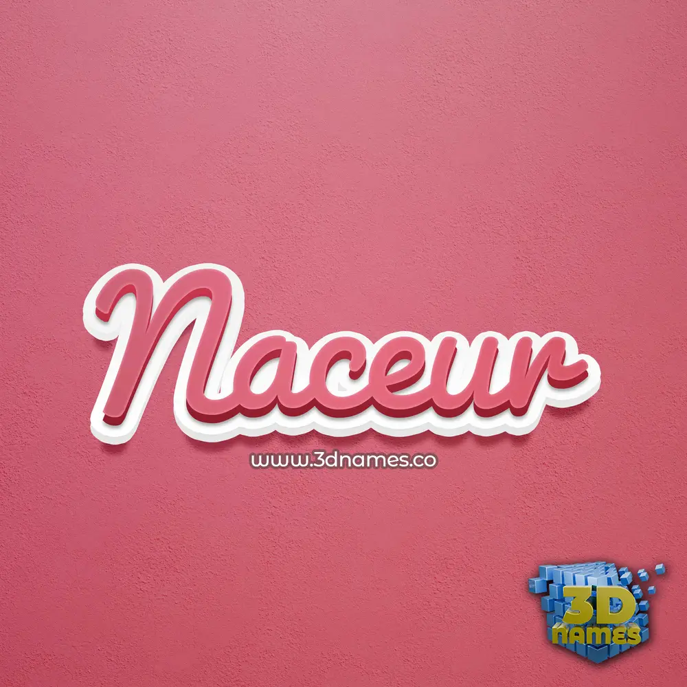 naceur in Red Scribble style - 3D name wallpaper