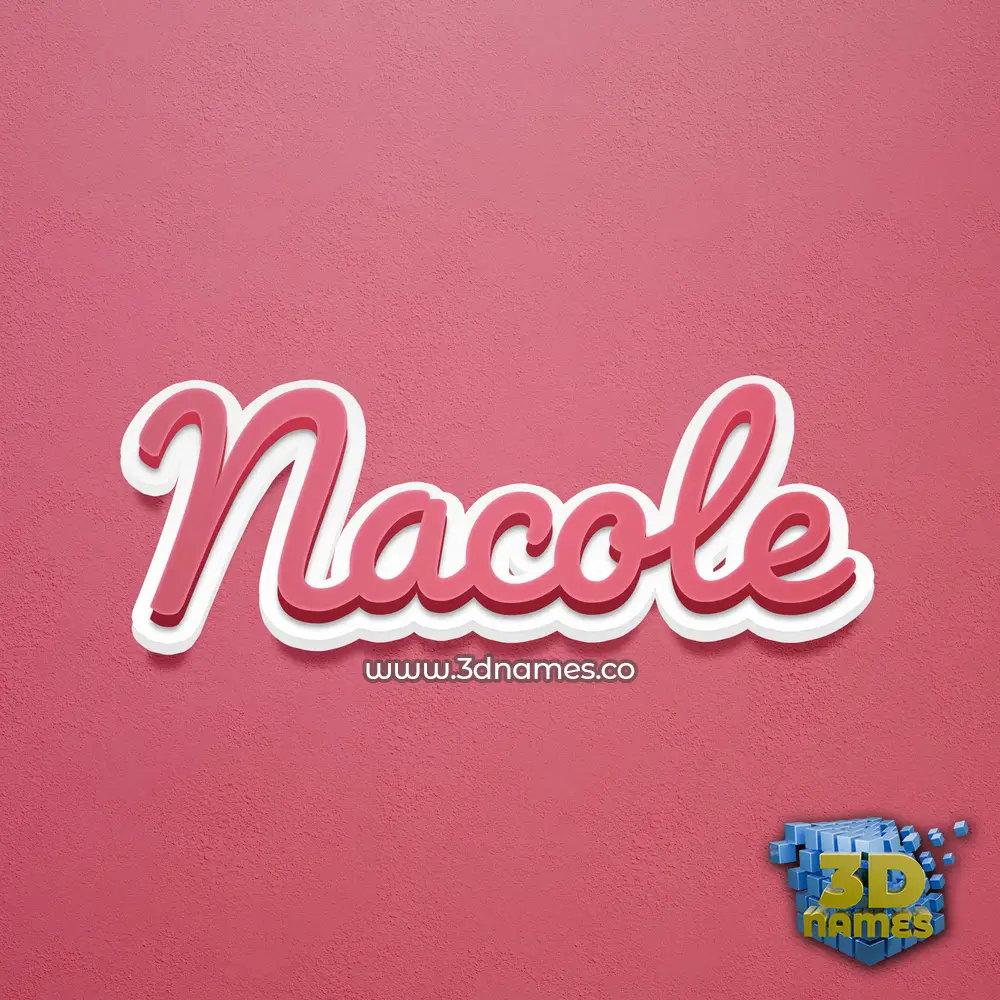 nacole in Red Scribble style - 3D name wallpaper