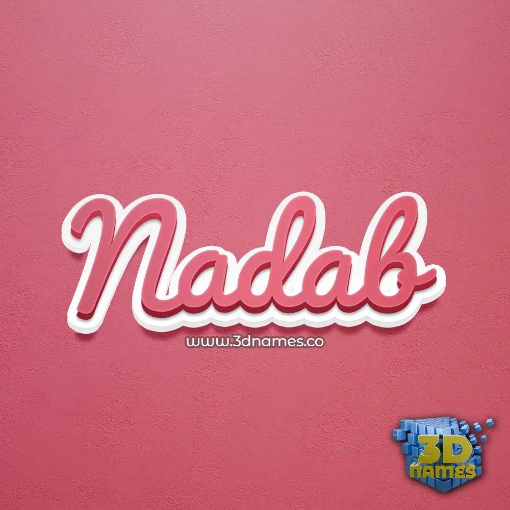 nadab in Red Scribble style - 3D name wallpaper