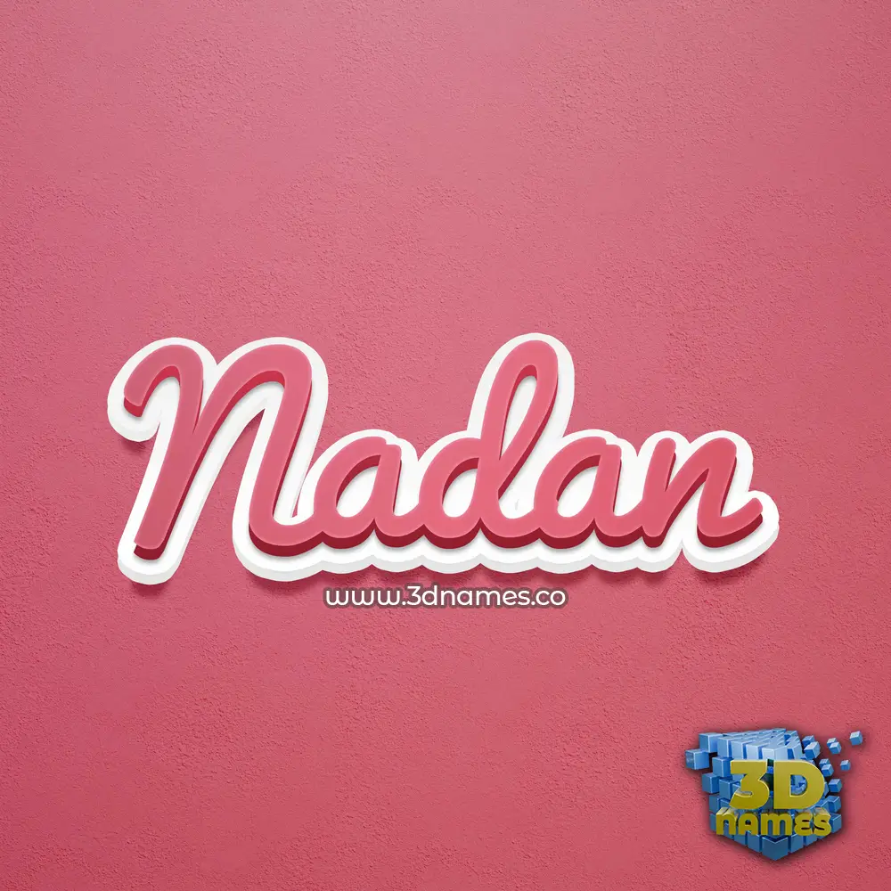 nadan in Red Scribble style - 3D name wallpaper