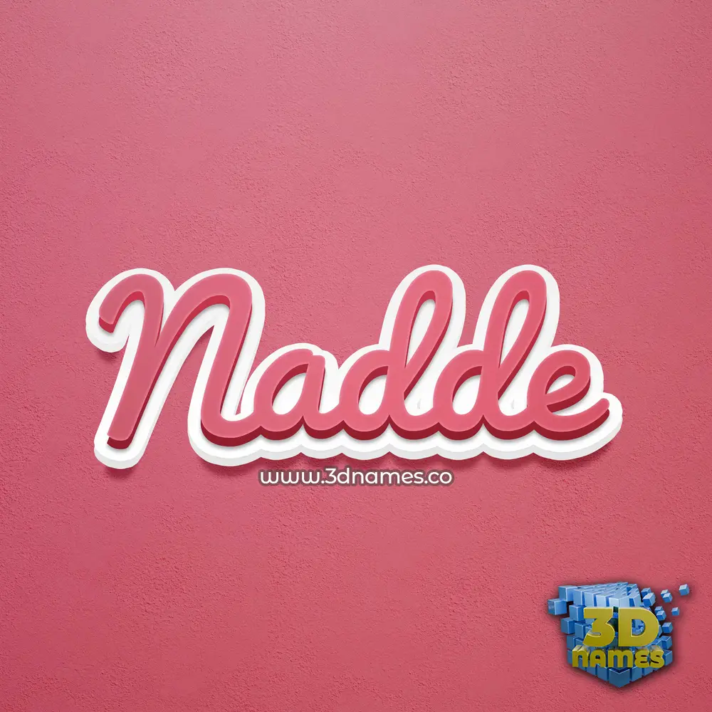 nadde in Red Scribble style - 3D name wallpaper